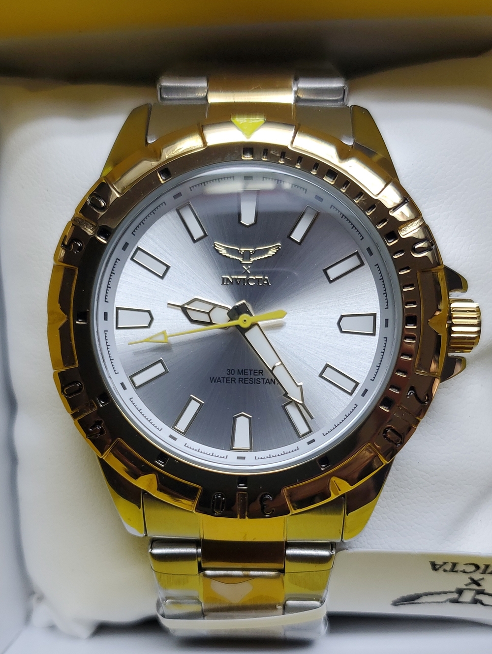 Invicta Two-Tone Gold and Silver Men's Stainless Steel Watch with Silver Dial